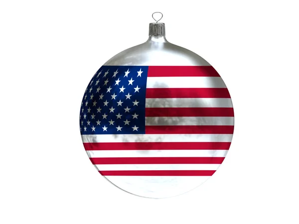 米国の旗でクリスマス ボール ストック画像