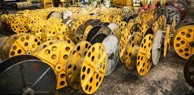 Tire production in the factory, tire blank. Ready tire, man's hand checks the tread.