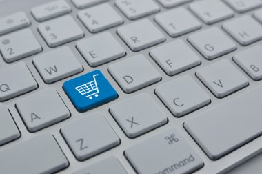 Modern bilgisayar klavye düğme simgesine sepeti alışveriş, alışveriş 