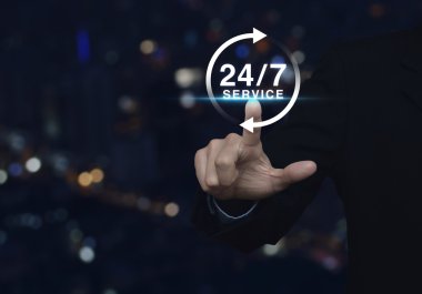 Bulanıklık aydınlık üzerinde düğme 24 saat hizmet simgesine basarak işadamı