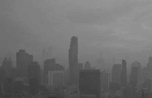 Gran ciudad en la niebla, concepto de contaminación, Bangkok Tailandia —  Fotos de Stock