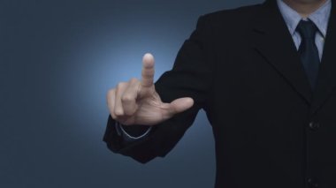 İşadamı mavi gradyan arkaplan üzerine düz simge indirme, Teknoloji İnternet konsepti