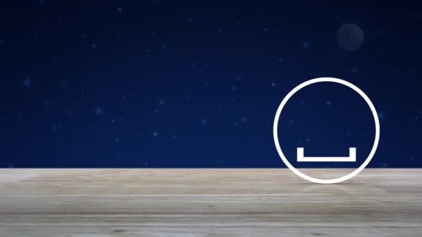 Download Flat Icon Wooden Table Fantasy Night Sky Moon Technology — Stock Video