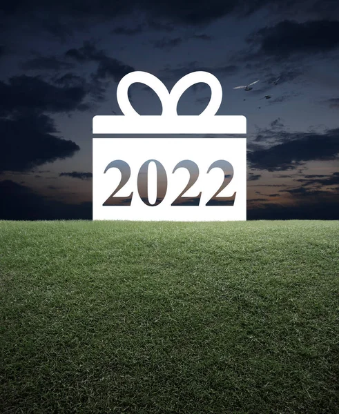 성탄절 2022 노을에 아이콘 비즈니스 2022 컨셉트 — 스톡 사진