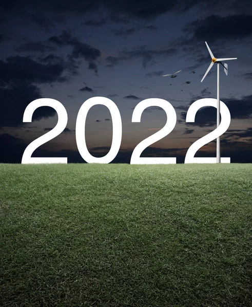 하늘을 배경으로 2022 텍스트 2022 — 스톡 사진