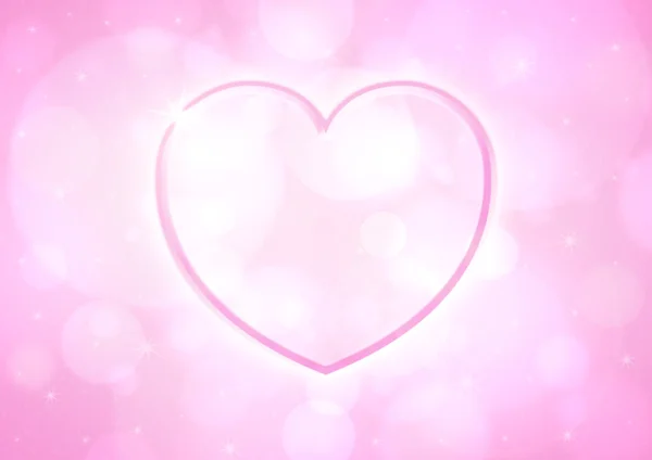 Glossy pink heart — Stock Photo, Image