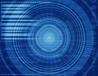 Sanal teknoloji mavi arka plan