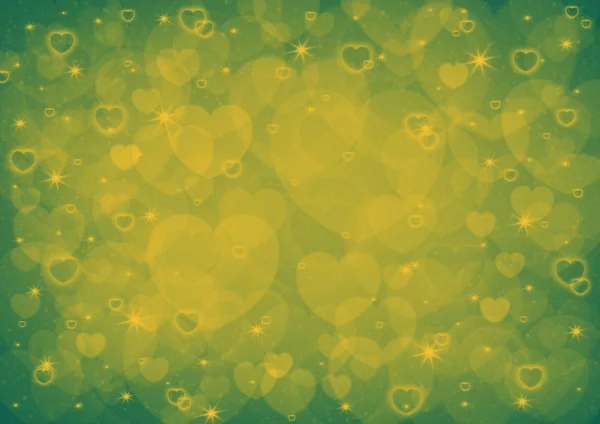 Yellow heart bokeh — Stock Photo, Image