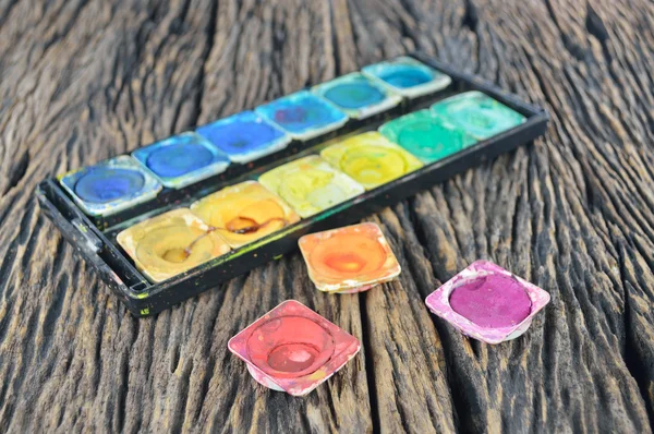 Old water color paint box — Stock Photo, Image