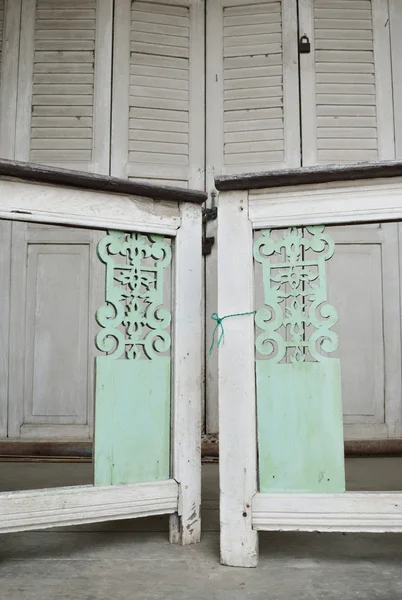 Little white gate of Thai style house — Stock Photo, Image