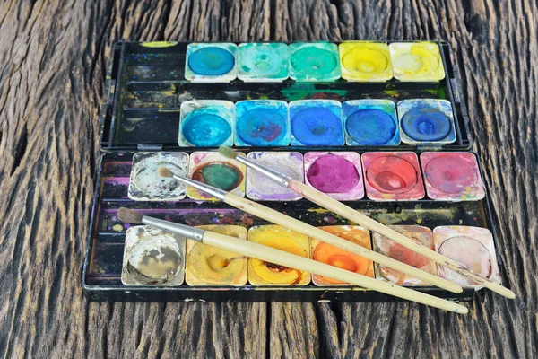 Old water color paint box — Stock Photo, Image