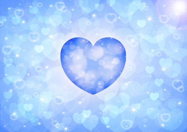 Blue heart bokeh — Stock Photo, Image