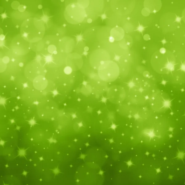Abstrato luz verde estrela bokeh — Fotografia de Stock