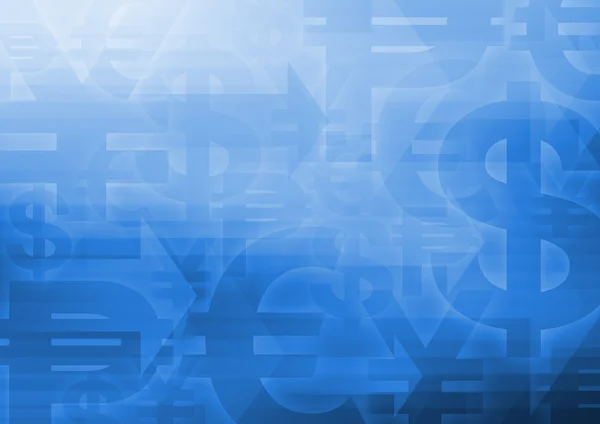 Symbol měny na jasně modré — Stock fotografie
