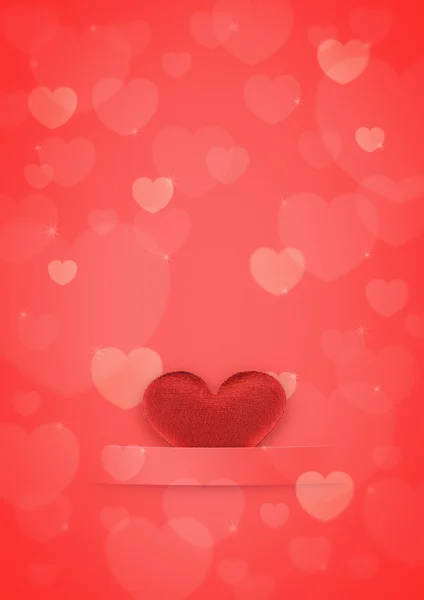 Rotes Herz auf Bokeh-Hintergrund — Stockfoto