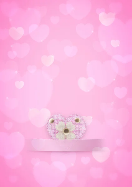 Pink Heart on sweet bokeh background — Stock Photo, Image