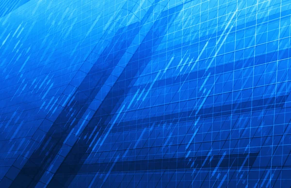 Gráfico do mercado de ações no fundo da torre azul — Fotografia de Stock