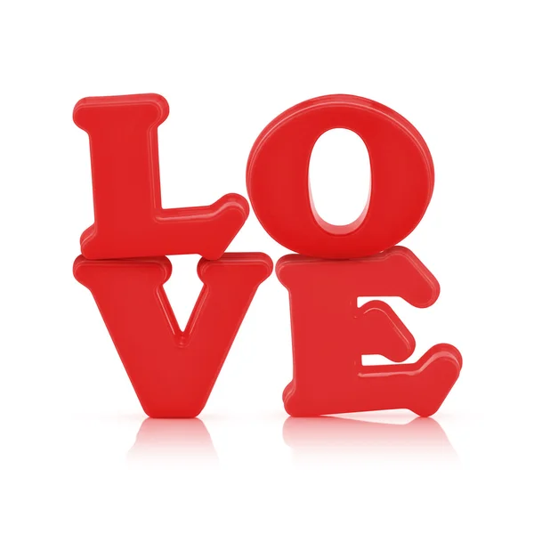 Love sign made out of alphabet with clipping path — Stock Photo, Image