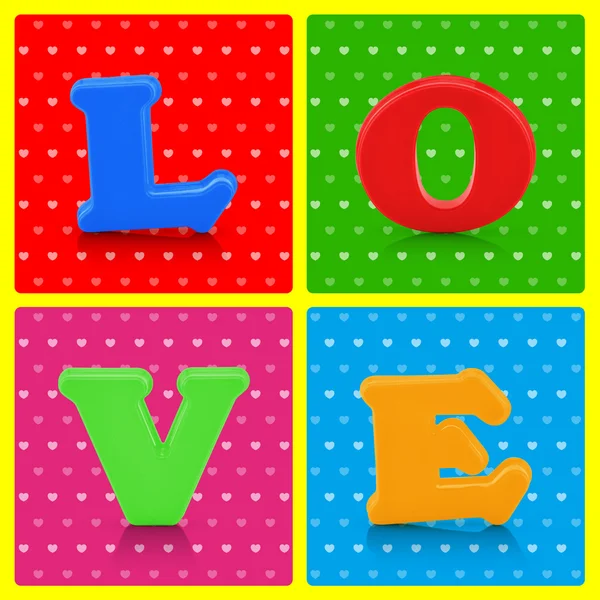 Love word on colorful background — Stock Photo, Image