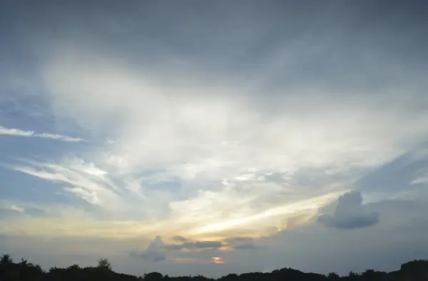 Sunset with clouds for background — Stock Photo, Image