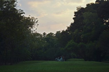 Bisiklet park ile güzel manzara