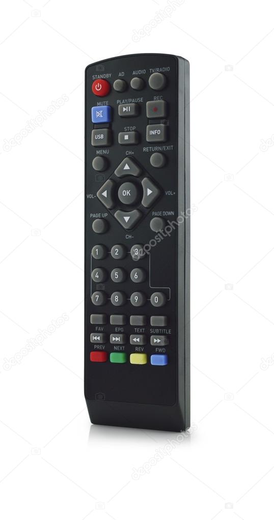 TV remote control on white background
