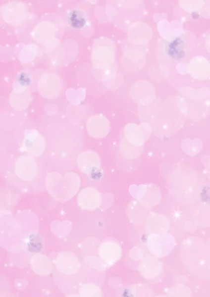 Blur pink heart bokeh fantasy space and moon for valentine — Stock Photo, Image