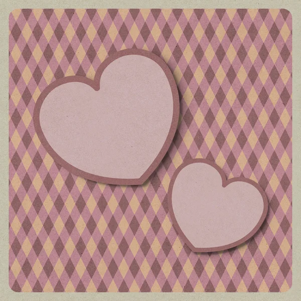 Heart love shape on retro background made from recycled paper cr — Stock Photo, Image
