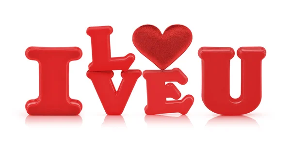 Alphabet I love you toy isolated with clipping path — Stock Photo, Image