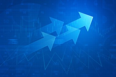 Mali grafik, başarı iş kavramı üzerinde ok