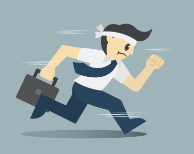 Onun çantası ile çalışan işadamı vektör