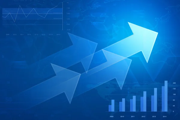 Pilen på finansiella diagram och diagram, framgång business, element o — Stockfoto