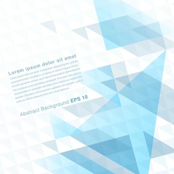 Abstrakt geometrisk bakgrund med blå trianglar och utrymme för text, vektor illustration — Stock vektor