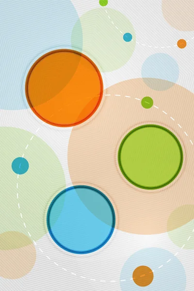 Kleurrijke cirkels moderne abstracte compositie met ruimte voor tekst — Stockvector