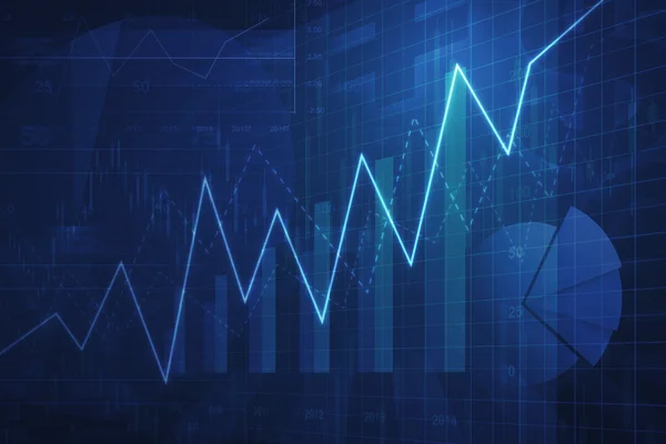 Gráfico de crescimento com gráfico financeiro e gráfico, negócio de sucesso — Fotografia de Stock