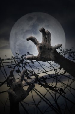 Kuru yaprakları, Cadılar Bayramı kavramı ile metal çit teslim