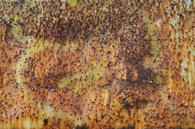 Metal plaka olarak pas doku