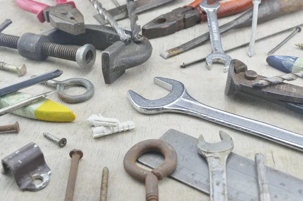 Assortiment de vieux outils de travail sur bois — Photo