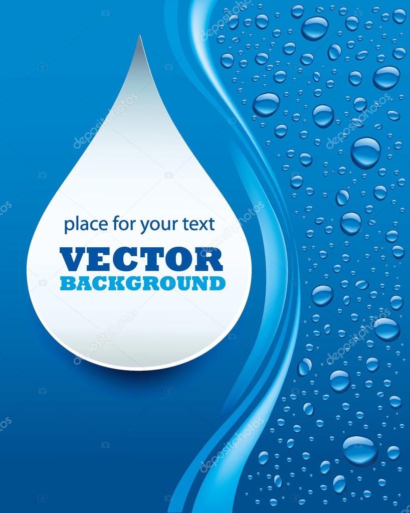 blue water drops background with place for text