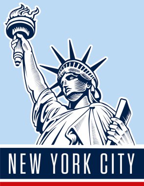 Özgürlük heykeli. New York landmark ve özgürlük ve demokrasi sembolü.