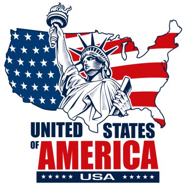 heykel özgürlük, Nyc, ABD sembolü, Haritası, bayrağı