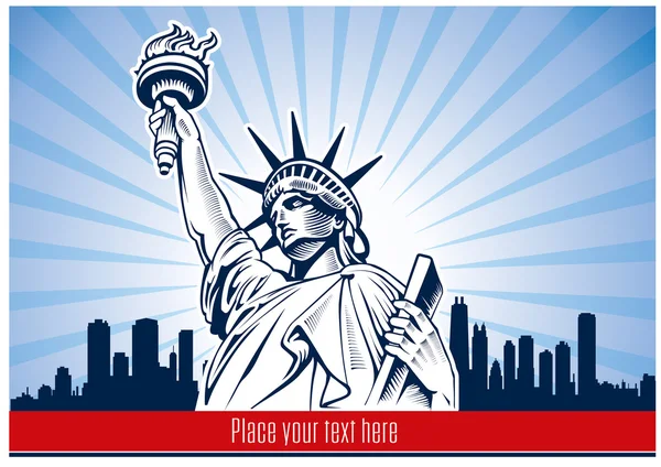 Statue of Liberty, New York City, USA — Stock Vector