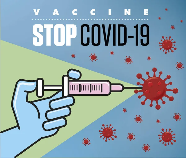 Spruta Med Vaccindödande Och Förstörande Coronavirus — Stock vektor