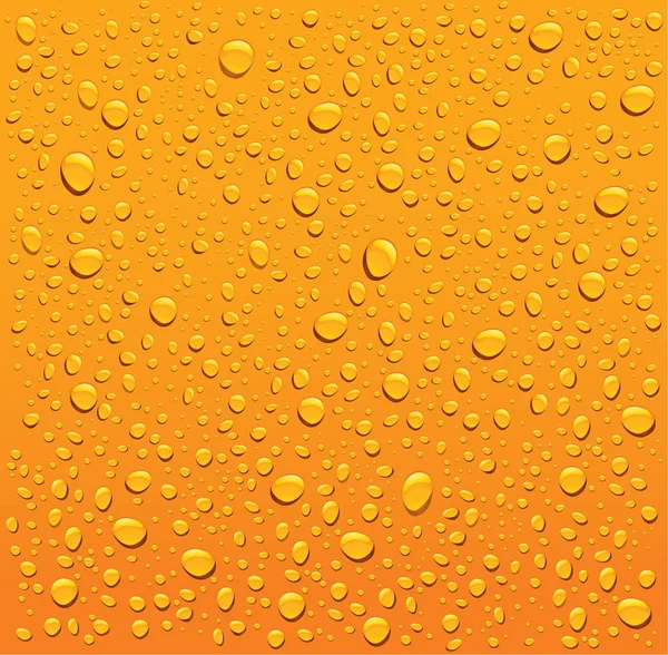 Fondo de gotas de agua naranja — Vector de stock