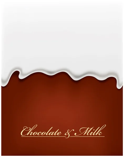 Melk splash op chocolade achtergrond — Stockvector