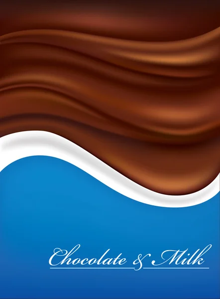 Fondo de leche y chocolate — Vector de stock