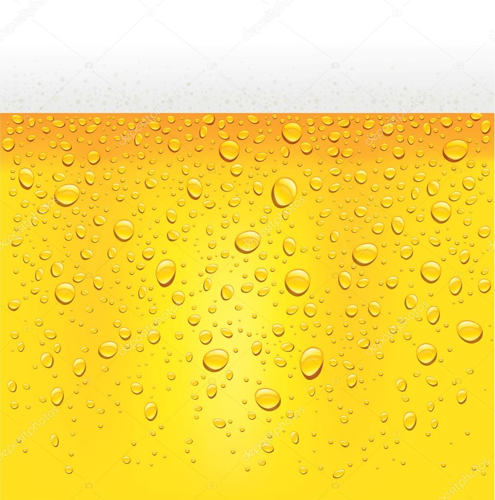 Beer with bubbles close up