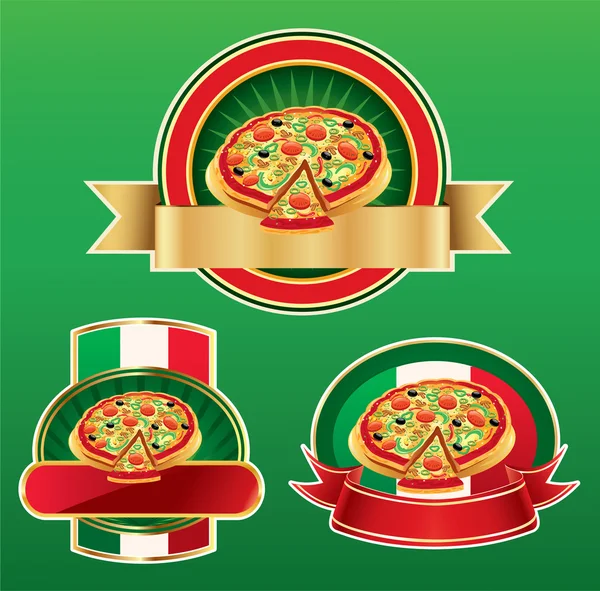 Ilustración de pizza — Vector de stock