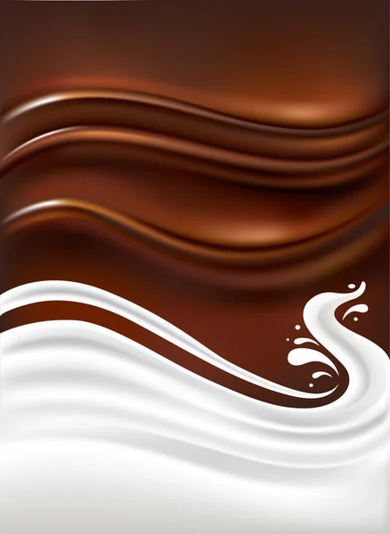 Chocolade en melk achtergrond — Stockvector