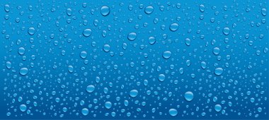 Many blue water drops background